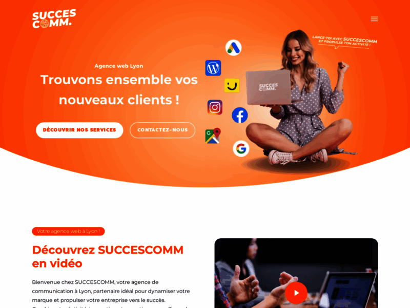 Screenshot du site : SuccesComm agence web