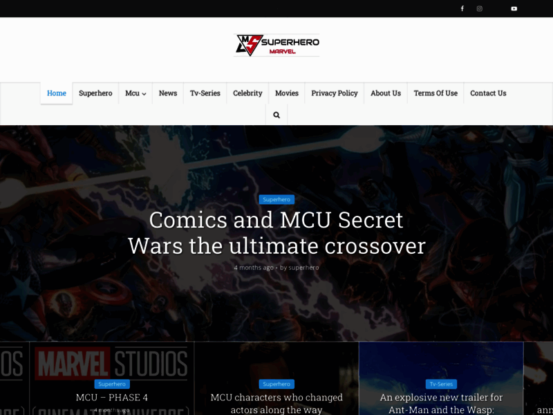 Site screenshot : superhero marvel geek news