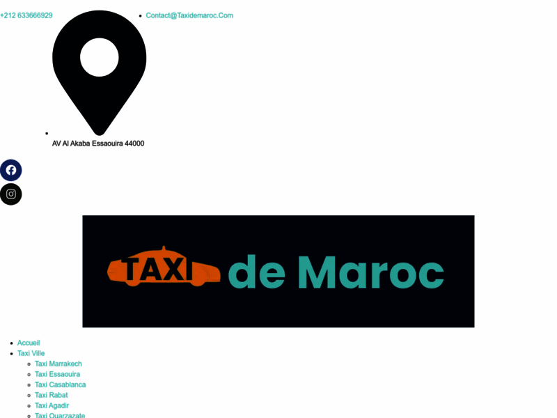 Screenshot du site : Taxi de Maroc