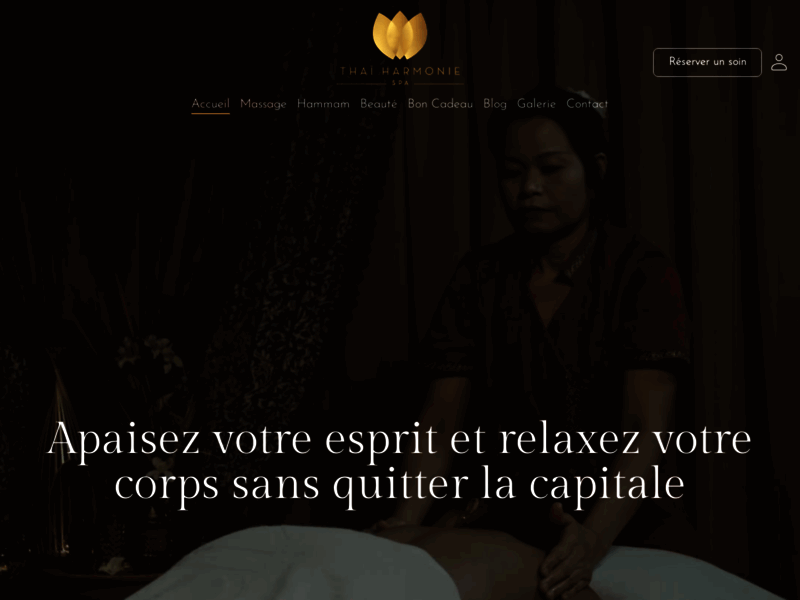 Screenshot du site : Salon de massage thaï à Paris