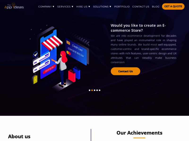 Website's screenshot : The App Ideas InfoTech Pvt Ltd