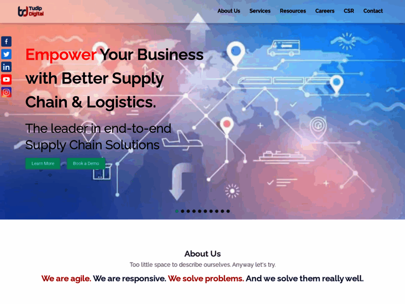 Website's screenshot : "Tudip Technologies"