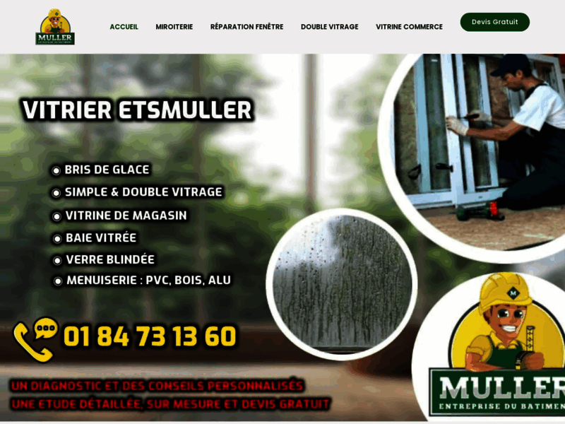 Screenshot du site : ETS MULLER