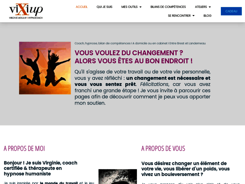 Screenshot du site : Vixiup - Coach Hypnoste Brest