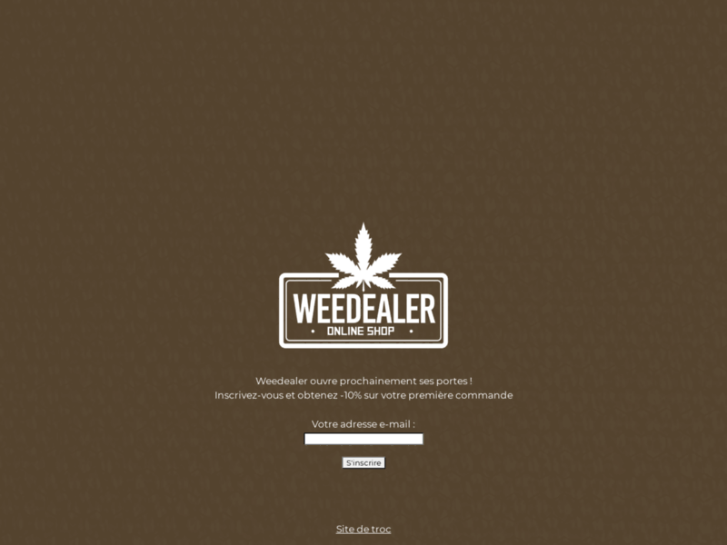 Screenshot du site : Weedealer, vente de CBD en ligne