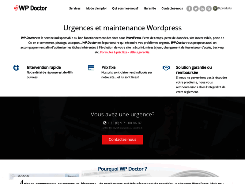 Screenshot du site : Docteur Wordpress