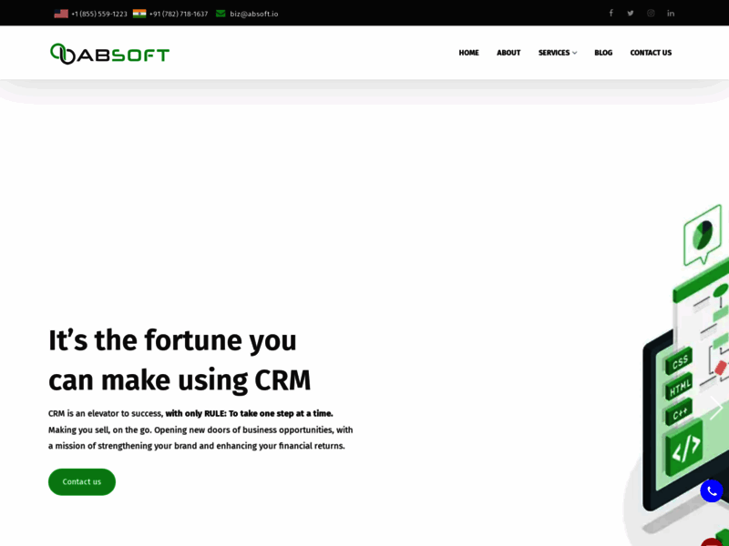 Site screenshot : ABSoft -Best Software Development Company in India