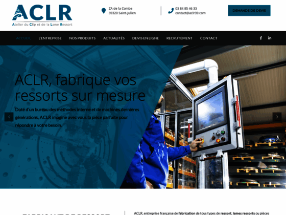 ACLR: Atelier du Clip et de la Lame Ressort, installé à Saint-Julien-sur-Suran dans le Jur