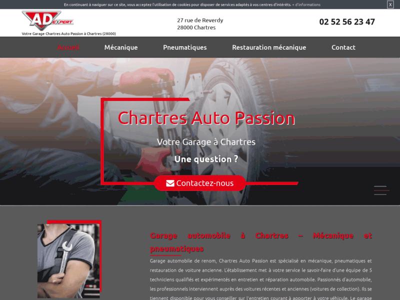 Screenshot du site : Réparez votre auto chez le garage auto à Chartres