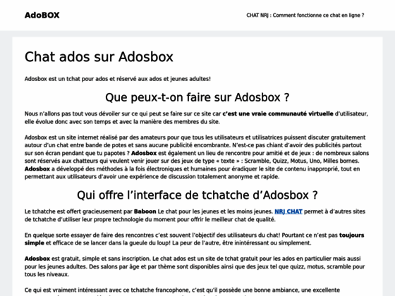Adosbox : tchat pour ados