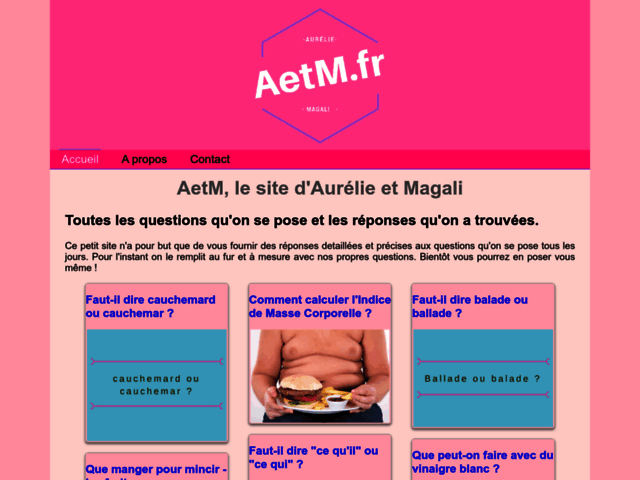 AetM, le site d'Aurélie et Magali