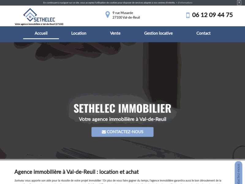 Screenshot du site : Votre gestion locative à Val-de-Reuil