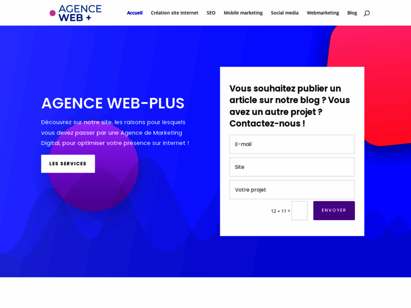 Screenshot du site : Conseil web - Agence web plus