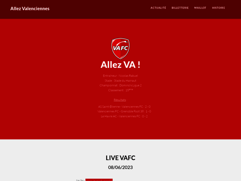 Site d'actualité sur le club Valenciennes FC