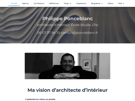 Philippe Ponceblanc, architecte d'interieur, diplome de l'Ecole BOULLE
