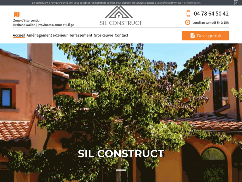 Screenshot du site : Votre aménagement extérieur à Wallonne