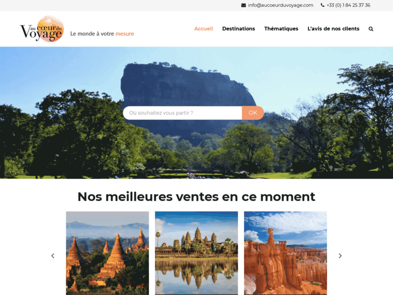 Screenshot du site : Au Coeur Du Voyage