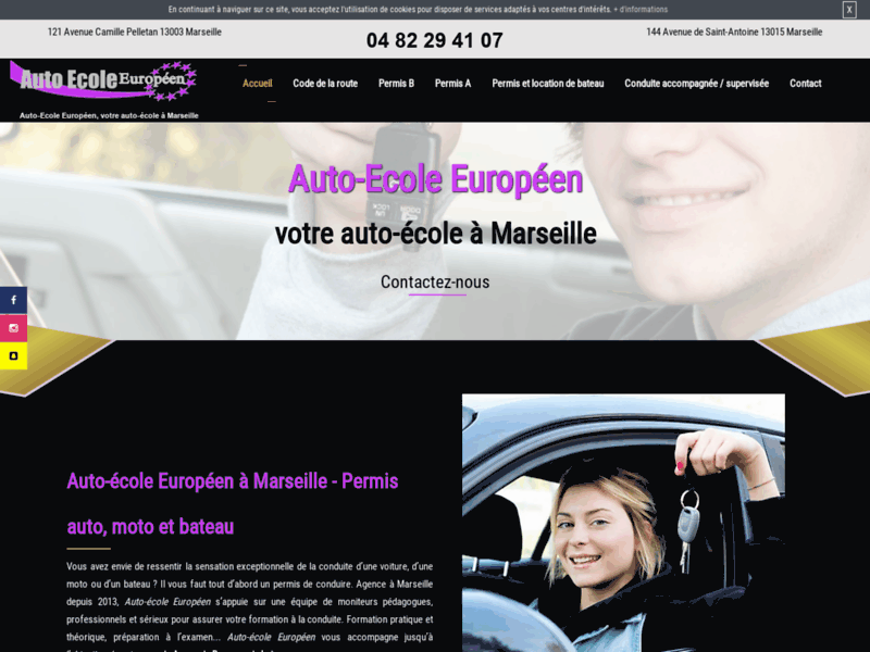 Screenshot du site : Formation permis B à Marseille