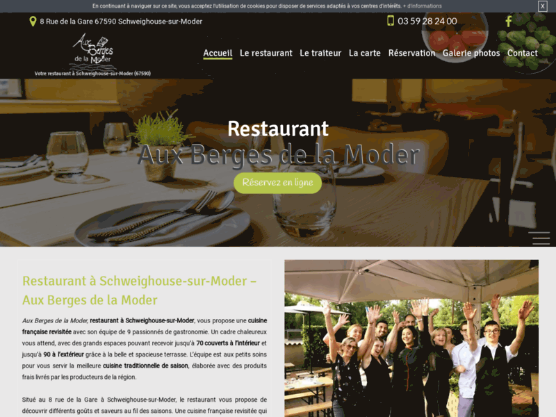 Screenshot du site : Restaurant à Bas-Rhin - Aux Berges de la Moder