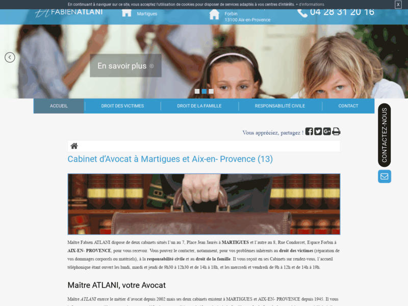 Screenshot du site : Cabinet d'avocat en dommage corporel à Martigues