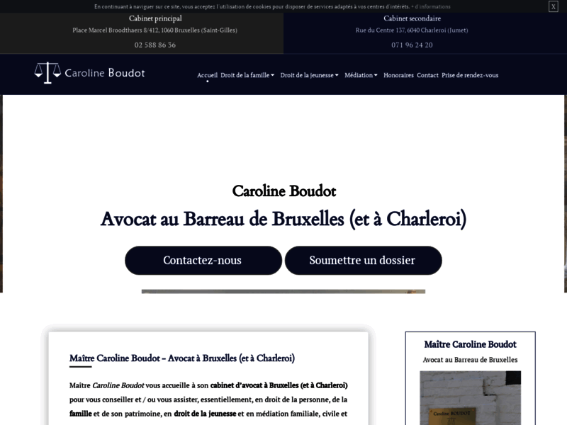 Screenshot du site : Cabinet d’avocat de divorce à Bruxelles