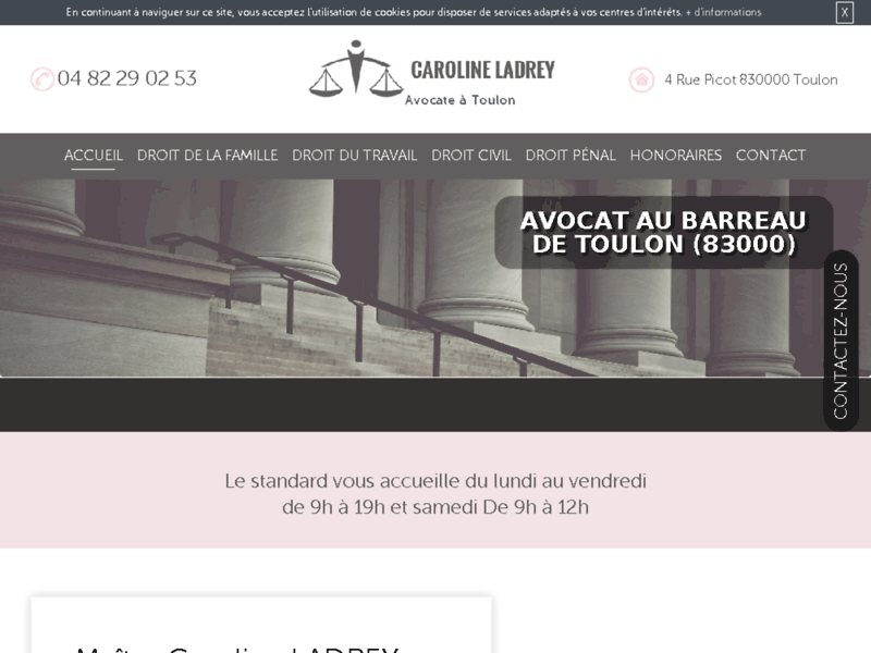 Screenshot du site : Cabinet de votre avocat au Barreau de Toulon