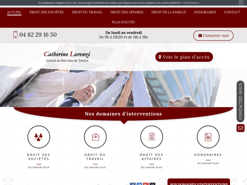 Screenshot du site : Votre avocat en droit des affaires à Toulon