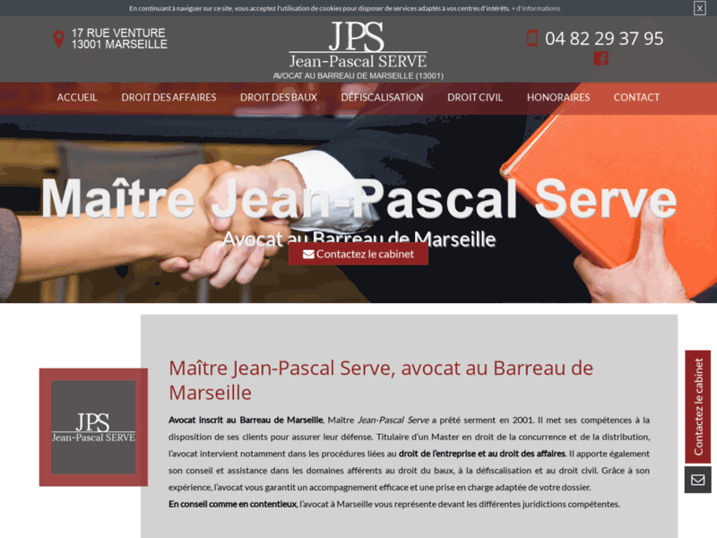 Screenshot du site : Avocat baux habitation à Marseille
