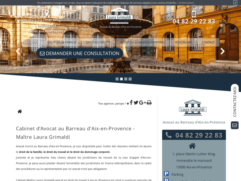 Screenshot du site : Avocat à Aix en Provence en droit du travail