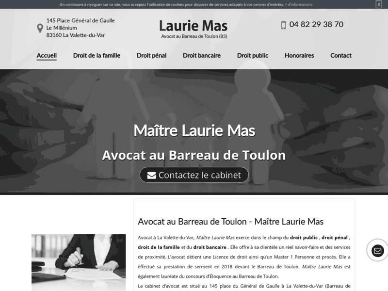 Screenshot du site : Votre avocat en droit pénal à Toulon