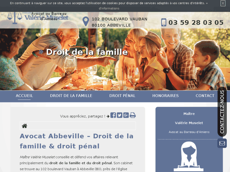 Screenshot du site : Avocat en droit pénal à Abbeville (80100)