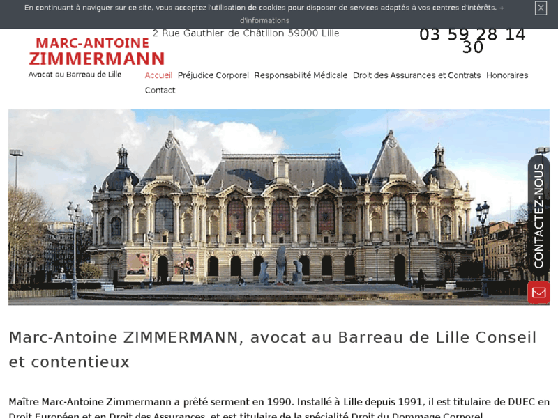 Screenshot du site : Avocat des victimes à Lille (59)