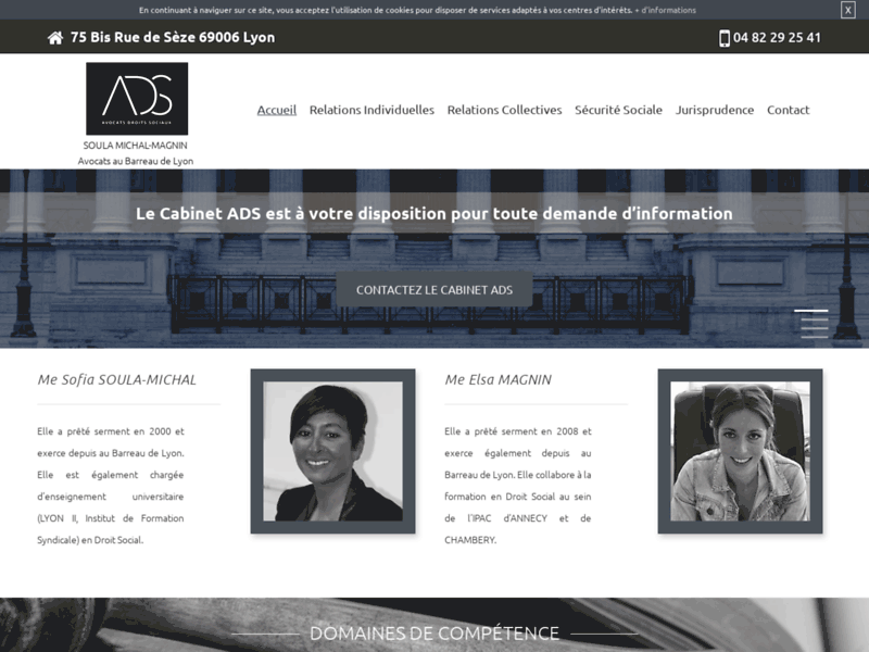 Screenshot du site : Avocat en droit de la sécurité sociale à Lyon 6