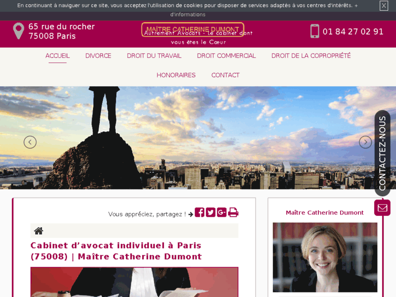 Screenshot du site : Meilleur avocat en divorce à Paris (75008)