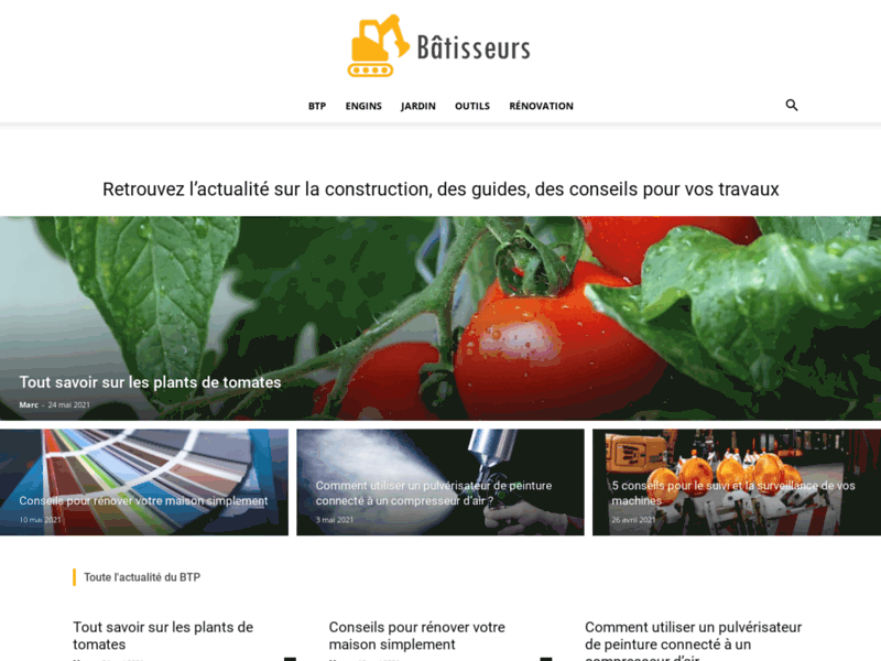 Screenshot du site : Bâtisseurs.co