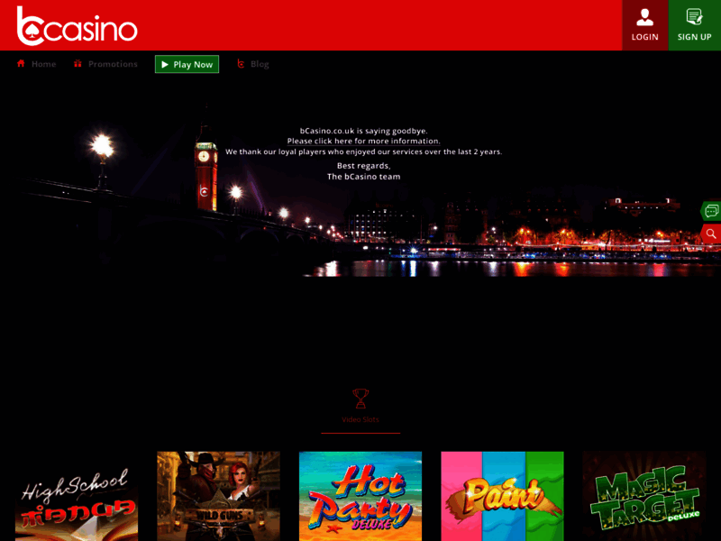 Website's screenshot : bCasino Best Online Casino in UK