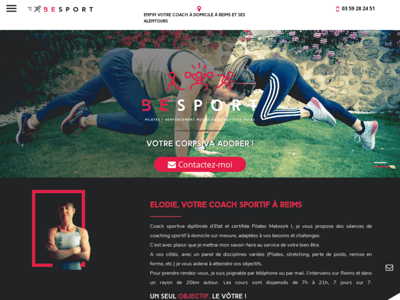 Screenshot du site : Vos coachs sportifs à Reims