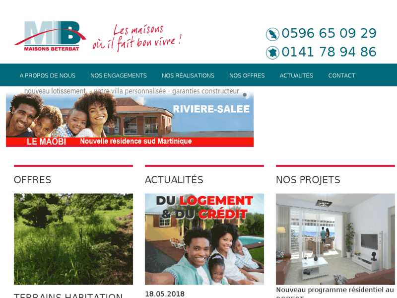 Screenshot du site : Construction maison en bois Martinique - Beterbat