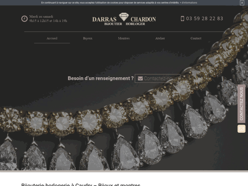 Screenshot du site : Bijouterie horlogerie à Caudry