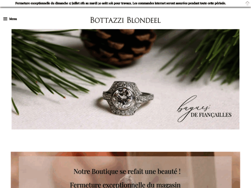 Screenshot du site : Bijouterie Bottazzi Blondeel