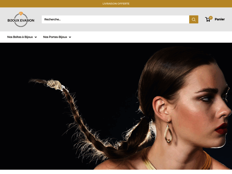 Screenshot du site : Bijoux Evasion