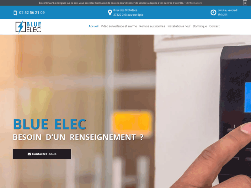 Screenshot du site : Trouver un électricien à Château-sur-Epte