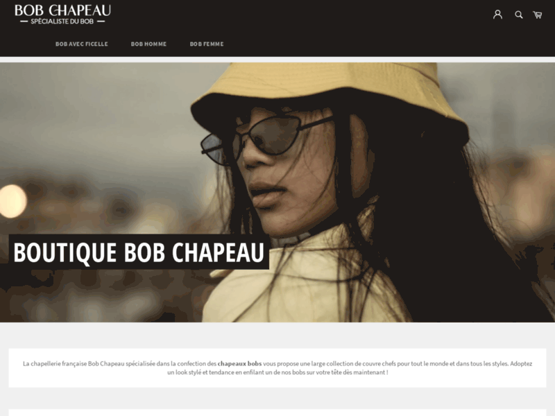 Screenshot du site : Bob Chapeau