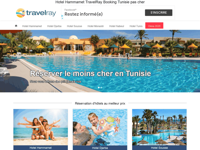 Screenshot du site : Agence de voyage Booking Tunisie
