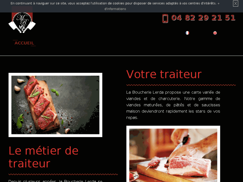Screenshot du site : Votre boucherie charcuterie en Côte d'Azur