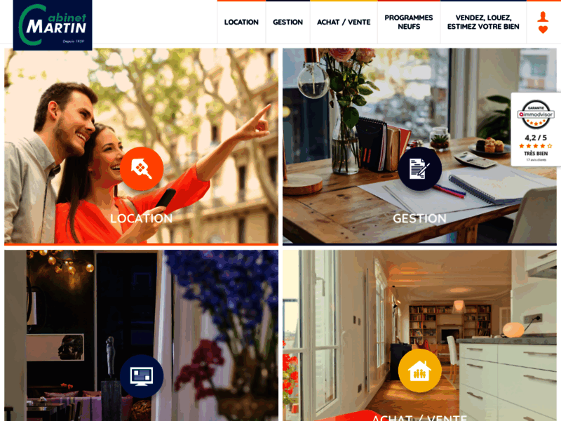 Screenshot du site : Agence immobilière à Rennes