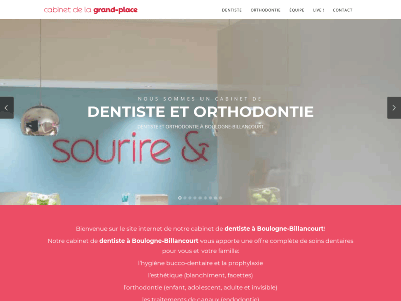 Screenshot du site : Dentiste Boulogne Billancourt