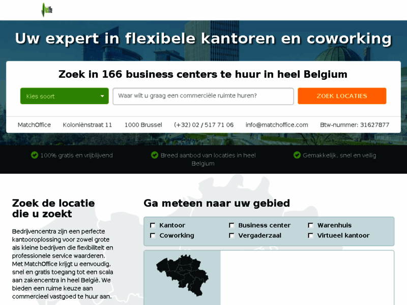 Screenshot du site : Сentres-d-affaires Belgium