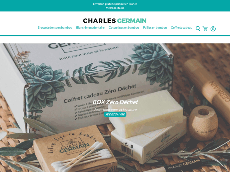Screenshot du site : Charles Germain Cosmetics