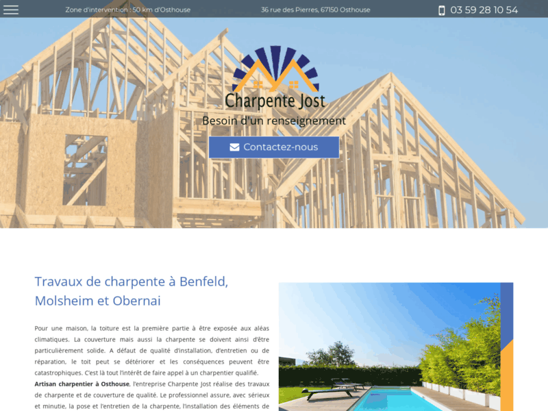 Screenshot du site : Charpentier à Benfeld